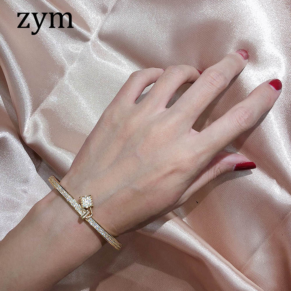 Popular brand lock Bracelet 5A zircon gold material European and American bracelet women's Bracelet