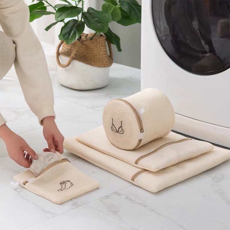 Conjunto de bolsa de lavandería, Bolsa de lavado para ropa sucia, sujetador, ropa interior, calcetines, Filet, máquina de viaje, Waszakken, 4/6/8 Uds.