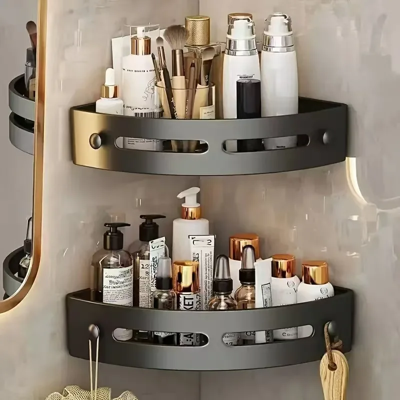Badezimmer Dreieck Wand-Montiert Lagerung Rack Kein Bohren Wc Dusche Bereich Waschtisch Organizer Kunststoff Einschichtige Hause Waren