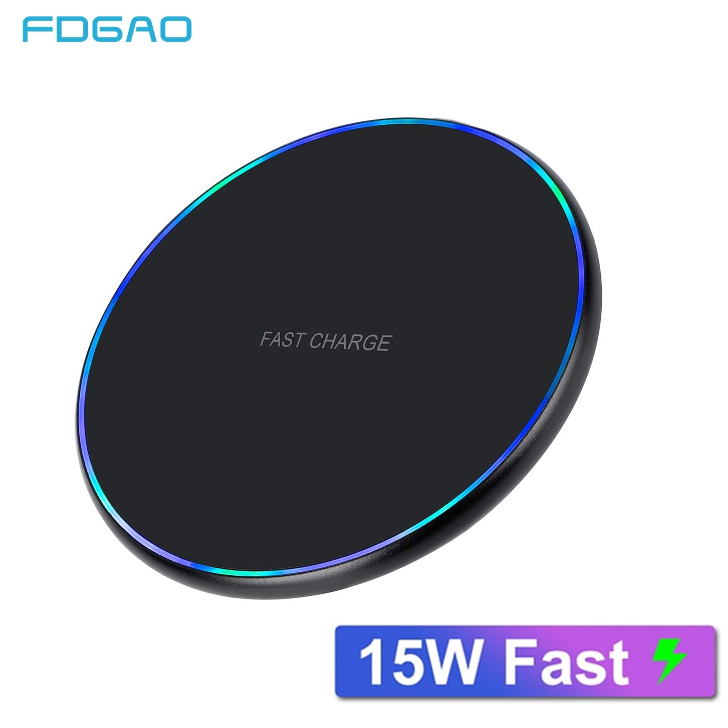 FDGAO 15W QI chargeur sans fil pour Samsung S10 S9 Note 10 9 8 USB C 10W chargeur rapide pour iPhone 11 Pro XS Max XR X 8 Airpods