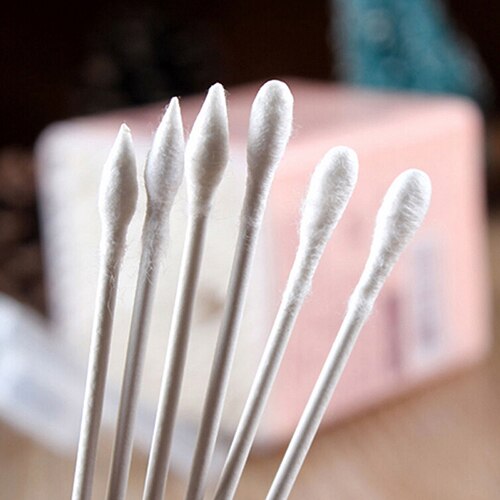 200 pièces/lot cosmétique beauté écouvillons oreille propre bijoux pointus coton écouvillons femmes santé maquillage q-conseils coton écouvillons