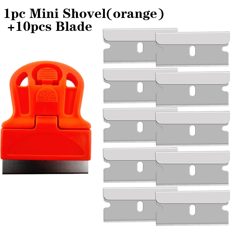 11/1pcsScraper, Scraping Off Stickers, Paint and Old Glue, Glass and Car Window Film Adhesive Remover Mini Shovel with Blade: green