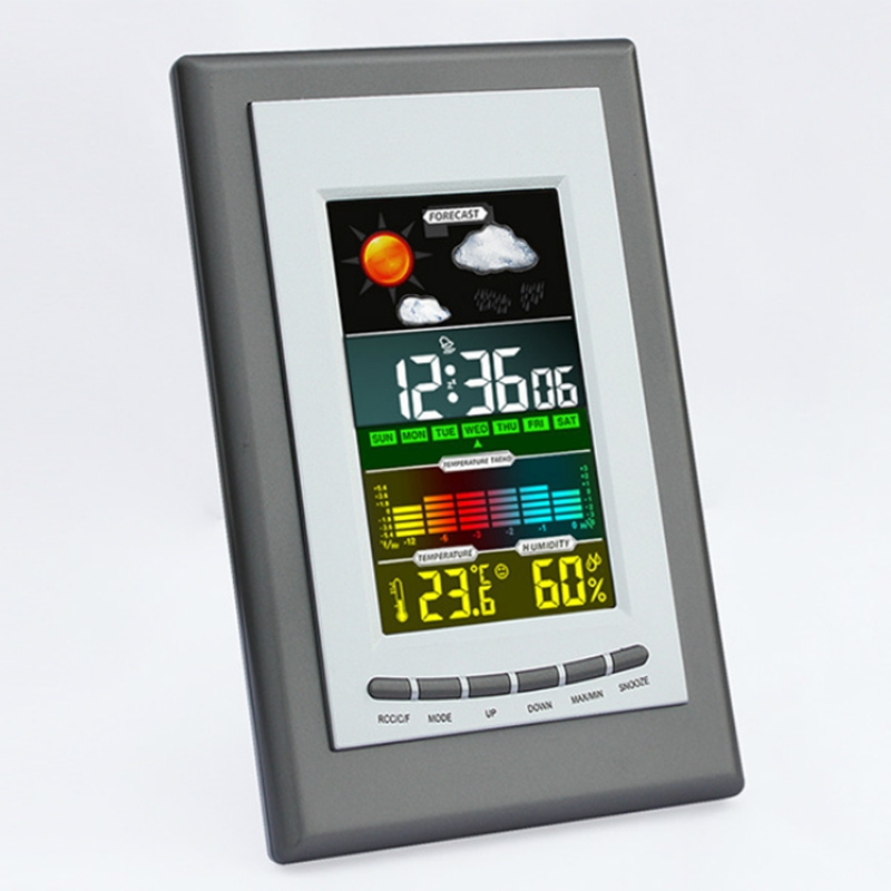 Weather Electronic Clock, Color Sn Weather Clock, Temperature and Humidity Alarm Clock, Digital Calendar Clock