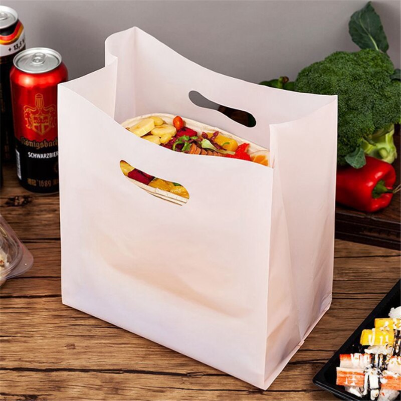 10pc Disposable Plastic Packaging Bag Baking Packaging Bag Kitchen Accessories Dessert Takeaway Bag Kitchen Gadgets Birthday.75z: Pink / M