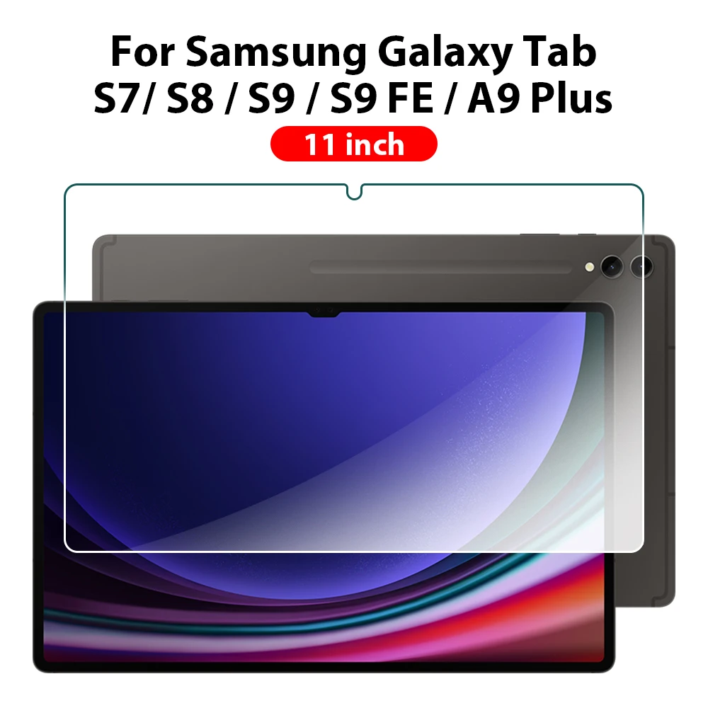 Protector de pantalla de vidrio templado para Samsung Galaxy Tab S9 S8 Ultra S7 Fe Plus para Samsung A9 A8 A7 Lite accesorios de película para tableta: Negro