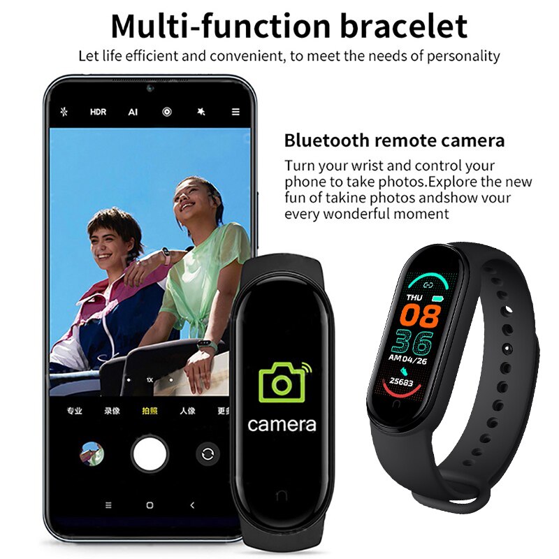 For Xiaomi Samsung M6 Smart Band Global Version My Band 6 Fitness Tracker Blood Pressure Smartband Sports Bracelet PK Band 6