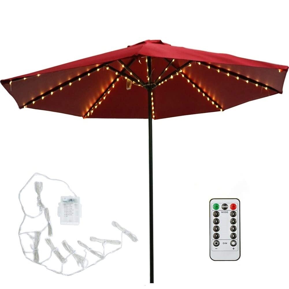 Parapluie lampe étanche capteur contrôle chaîne lumières Patio parapluie lumière Flexible décor éclairage extérieur plage lampe