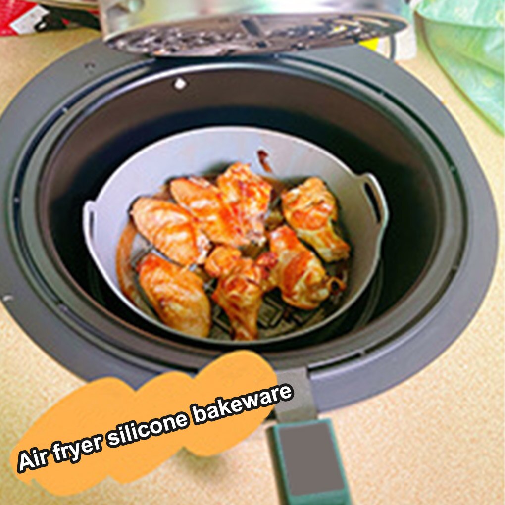 AirFryer Silicone Pot Multifunctional Air Fryers Oven Accessories Bread Fried Chicken Pizza Basket Baking Tray FDA Baking Dishes