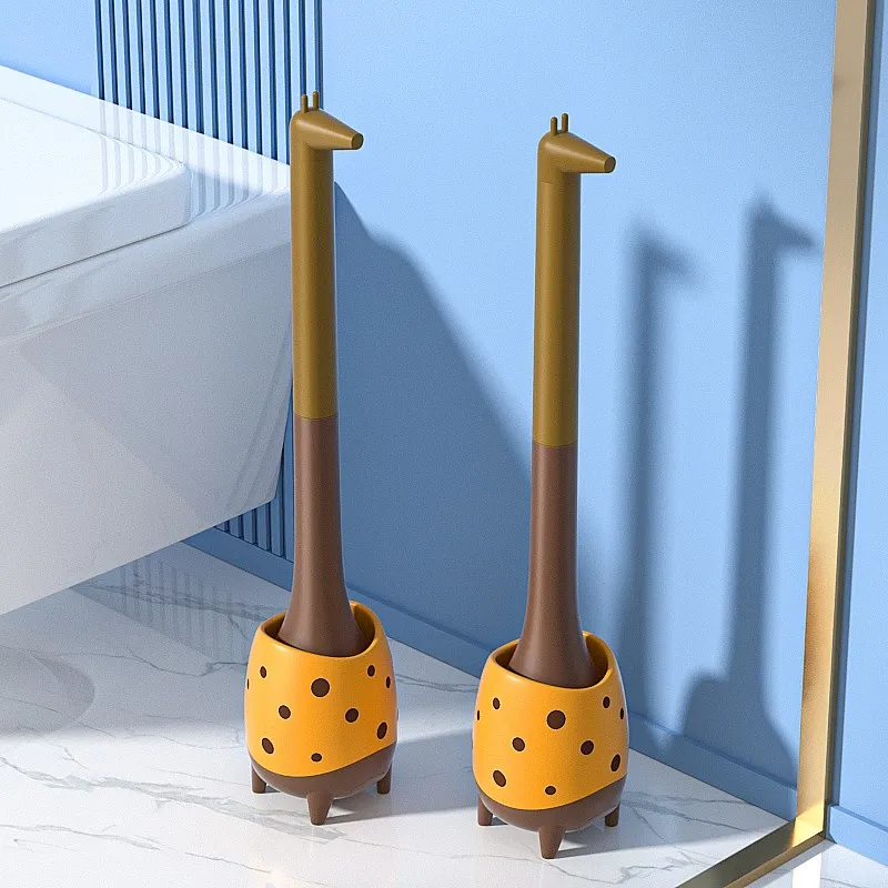 Giraf dinosaur toiletbørste hjem badeværelse toilet rengøringsværktøj tegneserie sød deltog dinosaur toiletbørste indretning