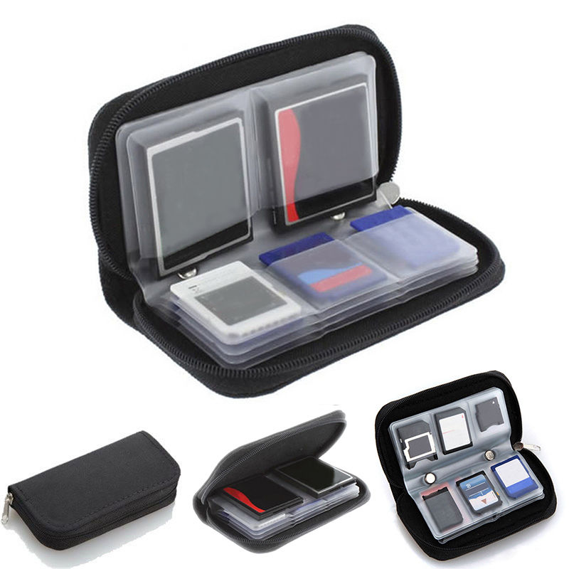 Black Memory Card Storage Carrying Case Holder Wallet 18slots + 4 slots For CF/SD/SDHC/MS/DS 3DS Game accessory