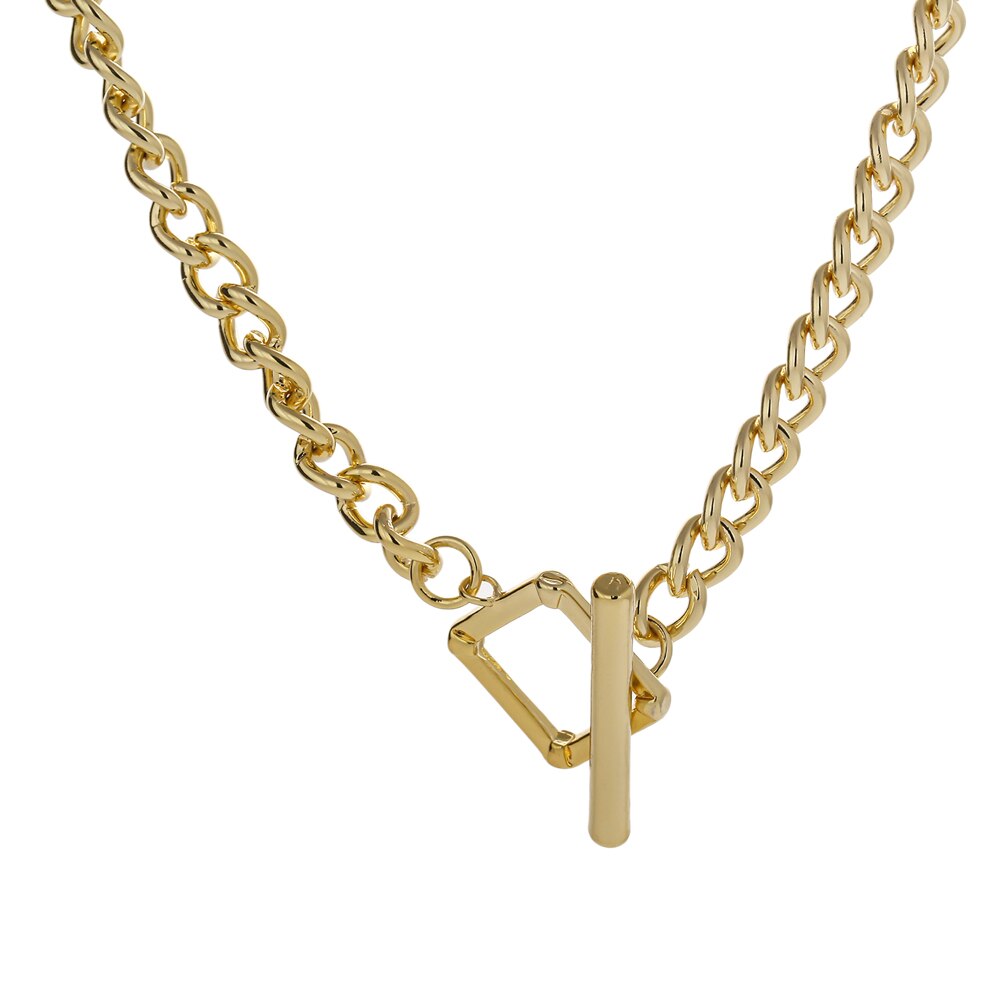 Yhpup Charme Metall Verknüpfung Kette Halskette einstellen für Frauen collane donna Goldene aussage Schmuck Halsband Halskette бижутерия: Gold Halskette