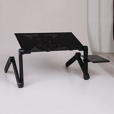 Soporte de escritorio plegable para ordenador portátil Magic Union ajustable con ventilador de refrigeración mesa de cama para ordenador bandeja de cama Escritorio de estudio: HH3468LFBL