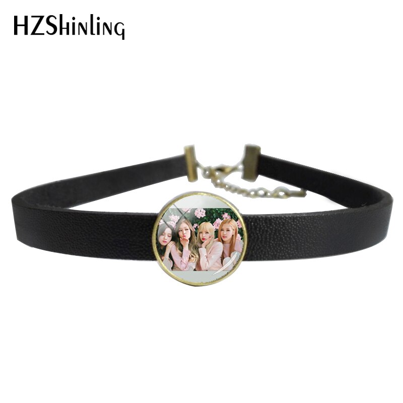 Beautiful Girls Group Blackpink Necklace Pretty Girls Lisa Bracelet Glass Pendants Jewelry