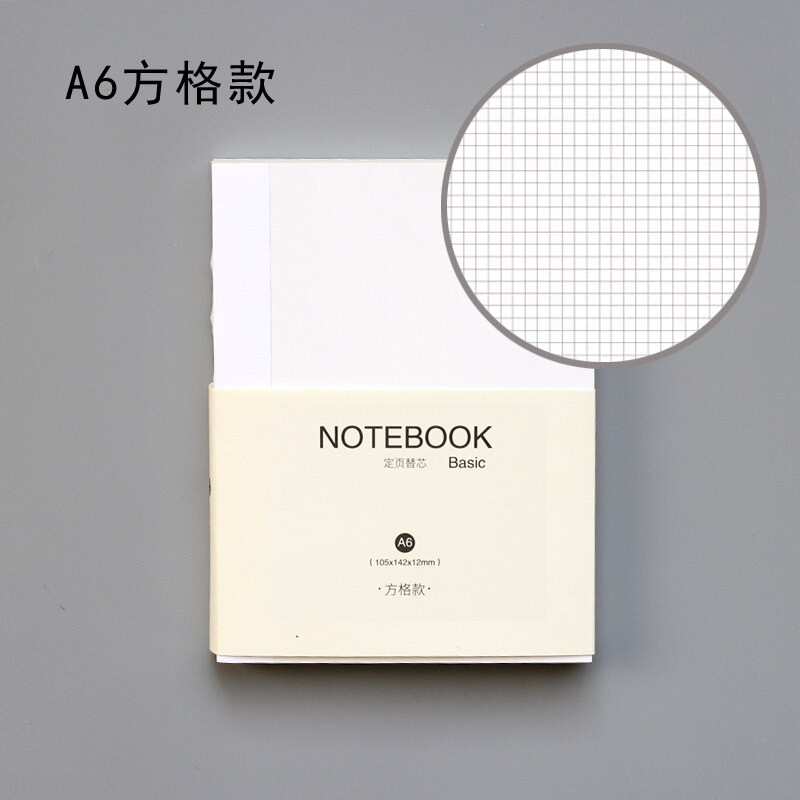 Yoofun 80sheets Business A5 A6 Blank Grid Horizontal Line Notebook Planner Agenda for Office School Stationery Supplies: D A6 Grid