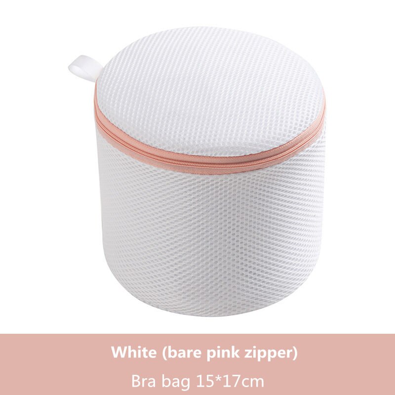 Bras Washing Bag Thicken Polyester Underwear Bra Laundry Bag Zippered Mesh Washing Machine Dedicated Wash Bra Bags: Bare pink zipper