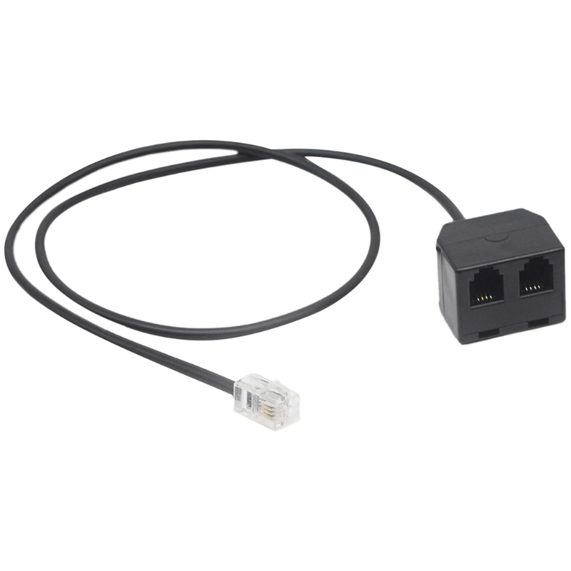Verlängerungskabel RJ9 4P4C-Stecker auf 2 weibliche Telefon-Y-Splitter-Leitungsadapter