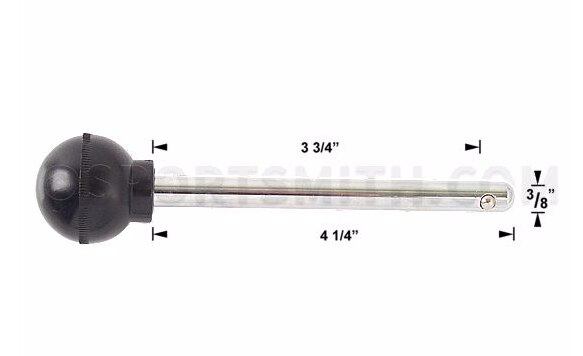 SELECTOR PIN WITH 3-3/4" LOCKING SPACE & 3/8" DIAMETER