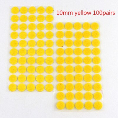 10mm 99pairs Velcros Self Adhesive Fastener Colorfull Dots Stickers Strong Glue Hook And Loop Magic Tape Round Klitterband: 10mm yellow 99pairs