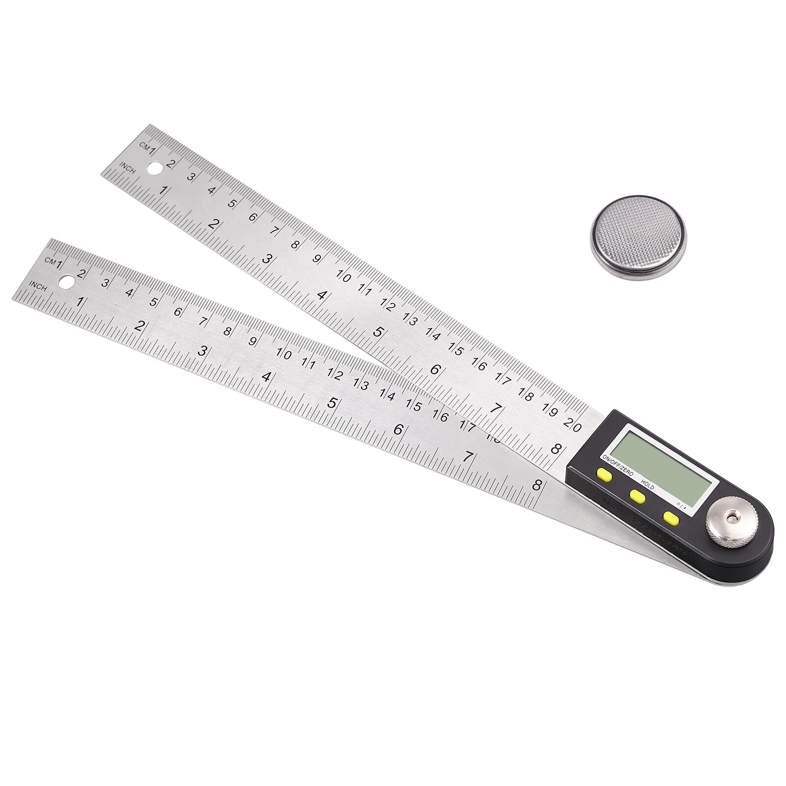 Neoteck 8inch Digital protractor Angle ruler 200mm 8inch angle Finder Meter Stainless Steel Finder Digital Depth Gauge set