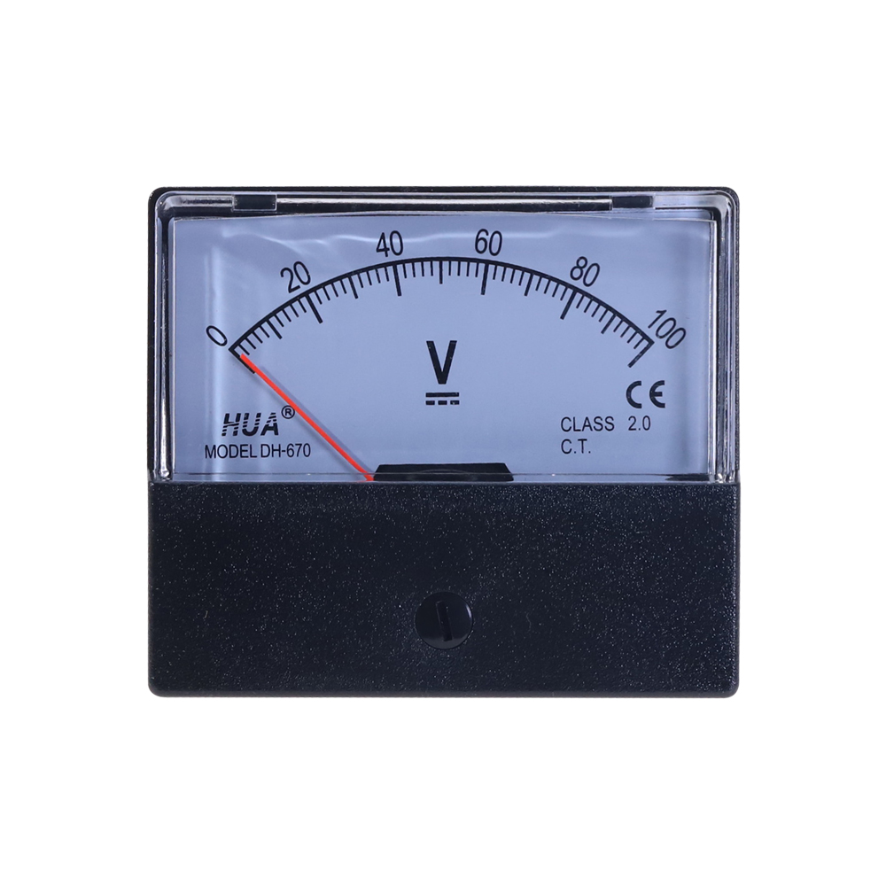DC Analog Panel Volt Voltage Meter DH-670 Voltmeter Gauge 3V 5V 10V 15V 20V 30V 50V 100V 150V 300V 500V Mechanical Voltmeter