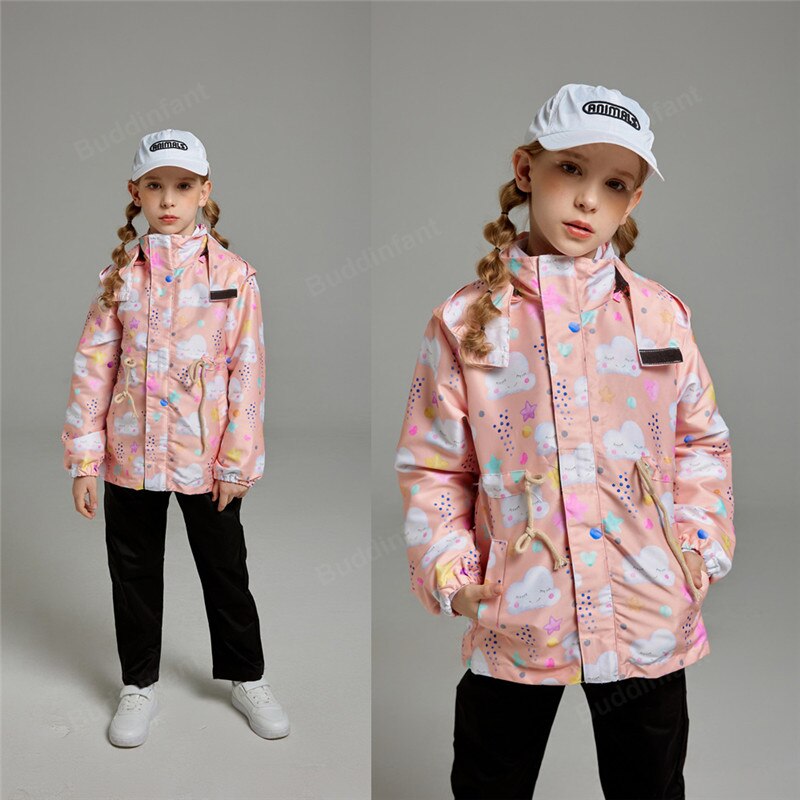 Child Girl Clothing Spring Windbreaker Autumn Jacket for Girls Trench Coat Zipper Cute Kids Outerwear Children Clothes 2-9year