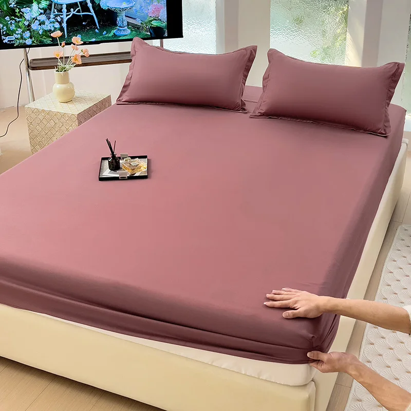 Spannbettlaken mit Gummibändern, luxuriöser Matratzenbezug für Einzelbett, Doppelbett, König-Größe-Bett, Königin-Größe-Bett, 100/120/150/180 (kein Kissenbezug).: 150cm*200cm / Blau