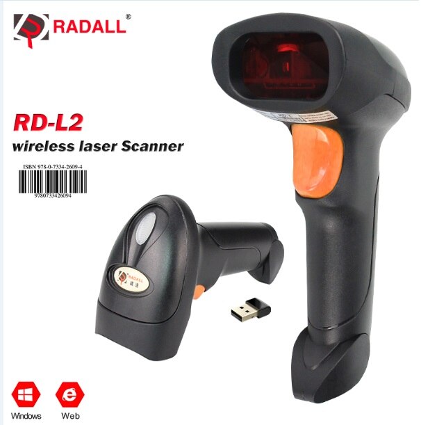 Radall Draadloze Barcode Scanner Wired 1D/2D Qr Code Reader Voor Inventaris Pos Terminal Pc Mac: RD-L2 Wireless Laser