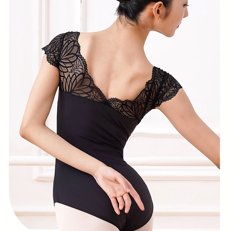 Daily Practice Ballet Dance Leotard Adult black Lace Gymnastics Dancing Clothes Women Ballet Leotard