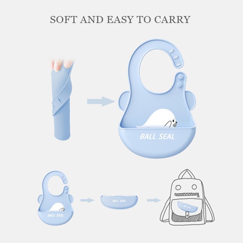 Baberos de bebé de dibujos animados lindos impermeable bebé alimentación cosas letra impresa ajustable niños niña niño Baberos suave de silicona niños delantal