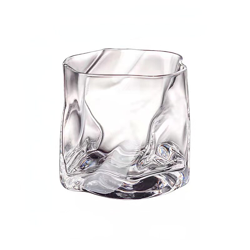 Irregular Glass Cup Twisted Transparent Wine Glasses Whiskey Water Juice Beer Cocktail Cup Bar Drinking Supplies: Transparent