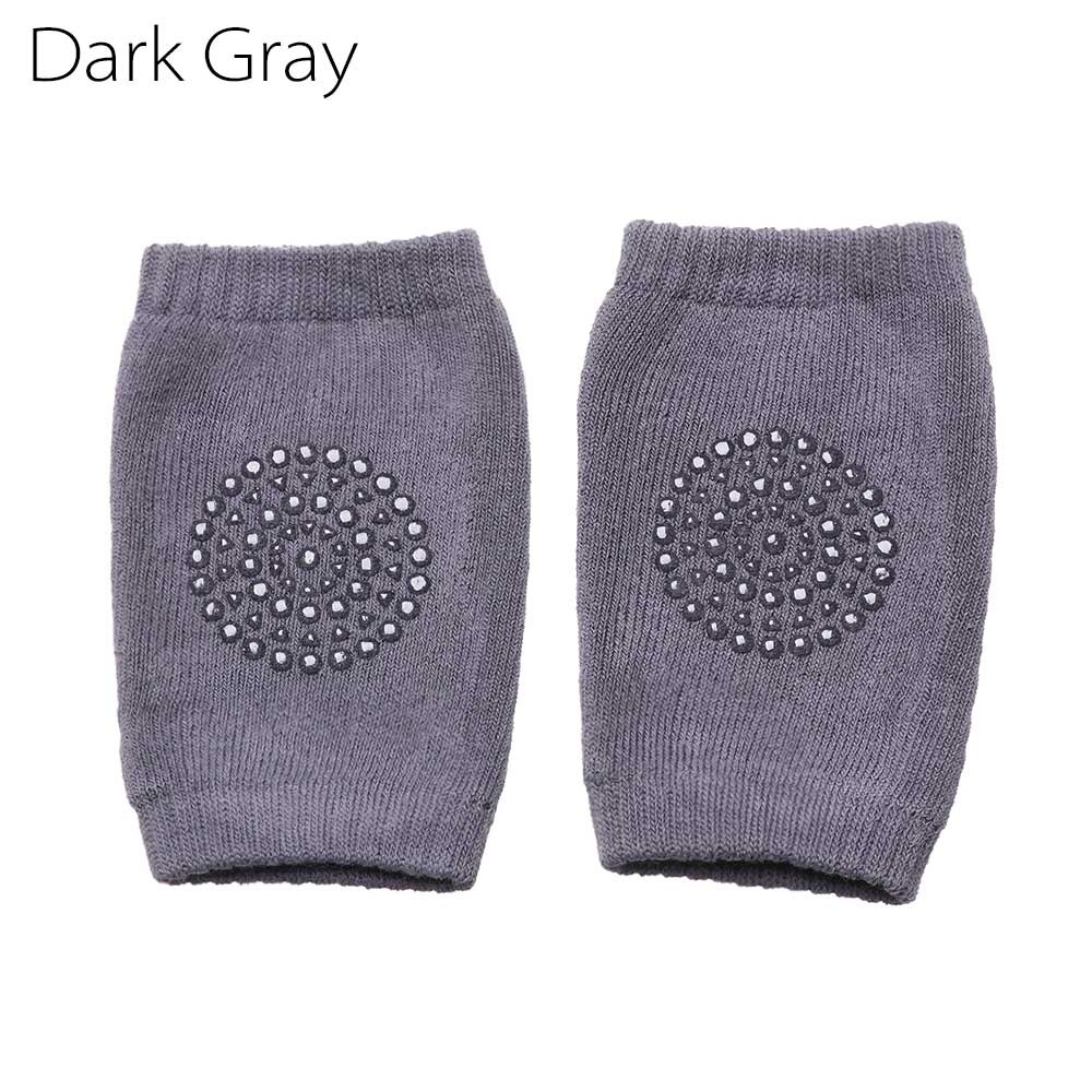 Un par de calcetines transpirables de seguridad para niños que gatean, almohadillas de seguridad para bebés, calentadores de piernas para bebés, calcetines transpirables antideslizantes para gatear: A-dark gray