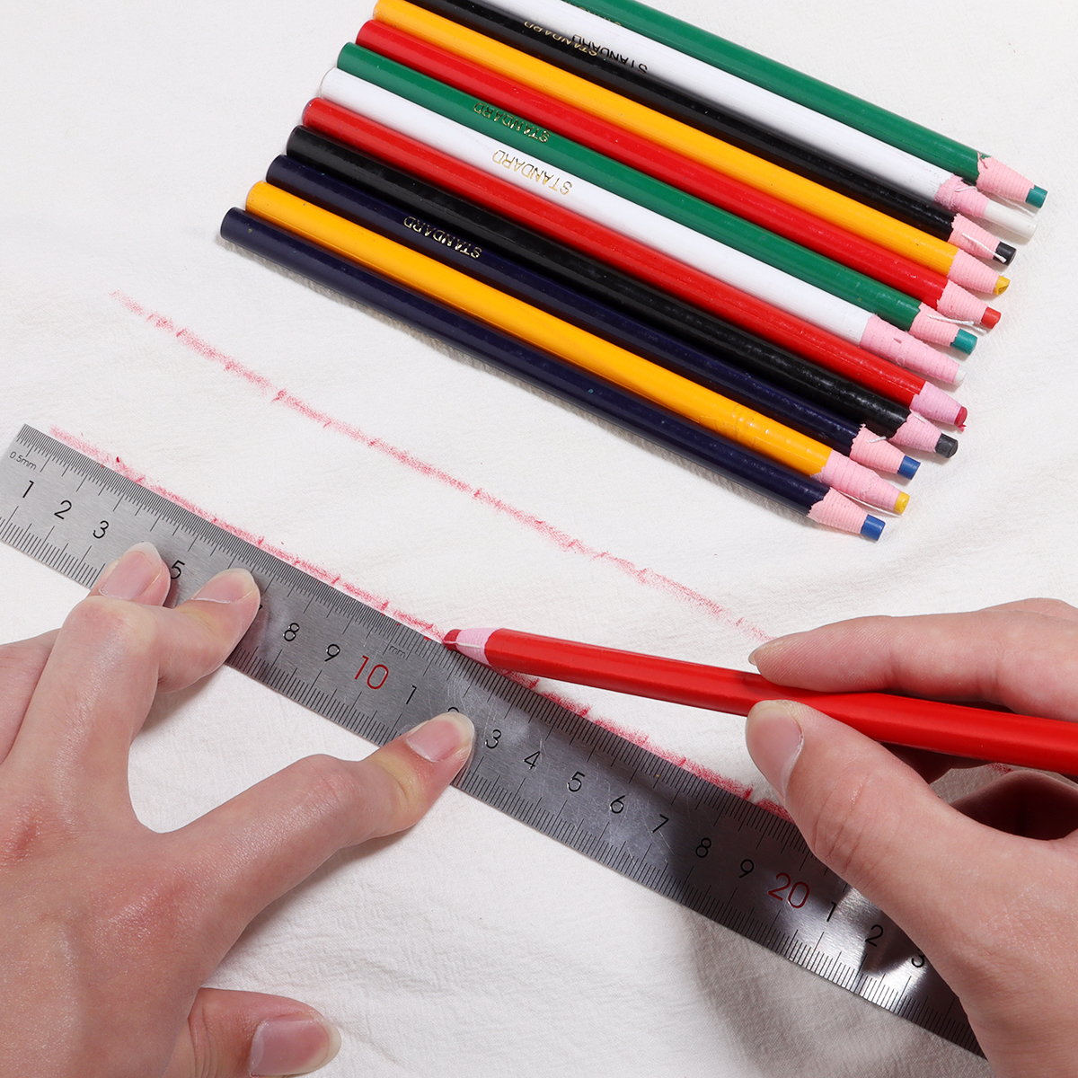 6-30 unids/set de tiza de tela a medida, marcador de tela borrable, ropa de retales para manualidades DIY, herramientas de costura para marcar prendas