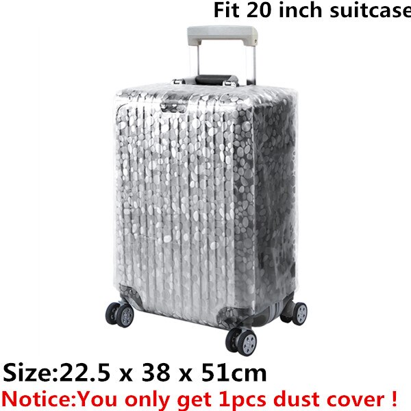 Couverture de poussière imperméable transparente de fraise 20-28 pouces couverture de protection de bagage de PVC accessoires de valise de voyage approvisionnement en produits: S pebbles