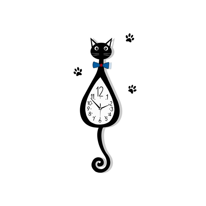 ZTTZDY 11.1*24.4 CM Grappige Klok Kat Muursticker Persoonlijkheid Home Decor Wc Decal T3-0052