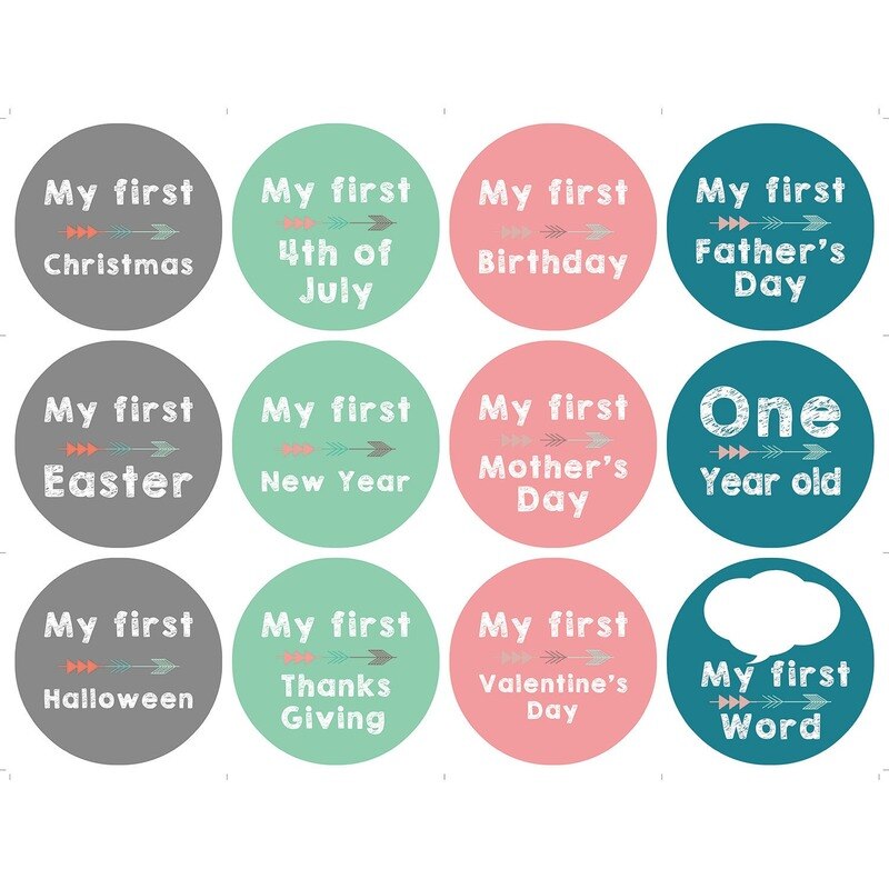 Month Sticker Card Newborn Baby Photography Milestone Photo Card Prop Number Tool Child Memorial Milestone Photo Month: 3