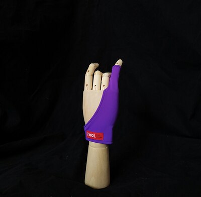 Vrouwelijke Grijs Zwart Rood 1 vinger anti-fouling handschoenen wacom tekening schrijven schilderen digitale tablet handschoen: Paars