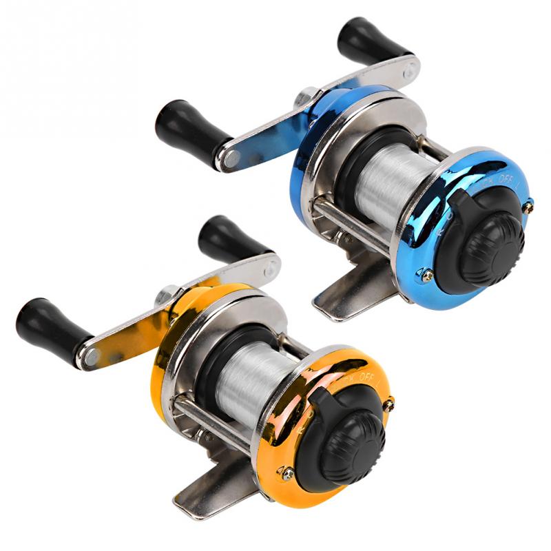 Deko Mini tambor de pesca Weel carrete de pesca en hielo portátil de invierno con cable de fundición al aire libre accesorios de pesca