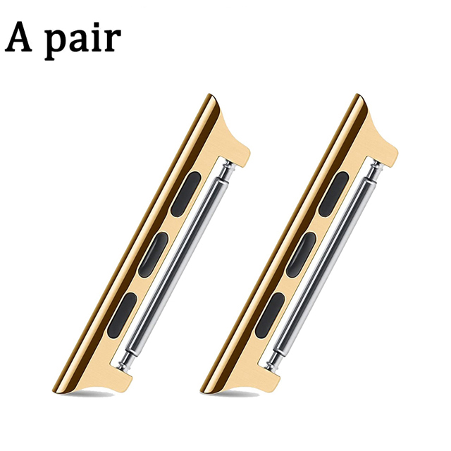 20mm 22mm 24mm Metal Adapter For Apple Watch series 9 8 7 se 6 3 strap iwatch 45mm Stainless Connector steel Linker Accessories: Brown / 14mm