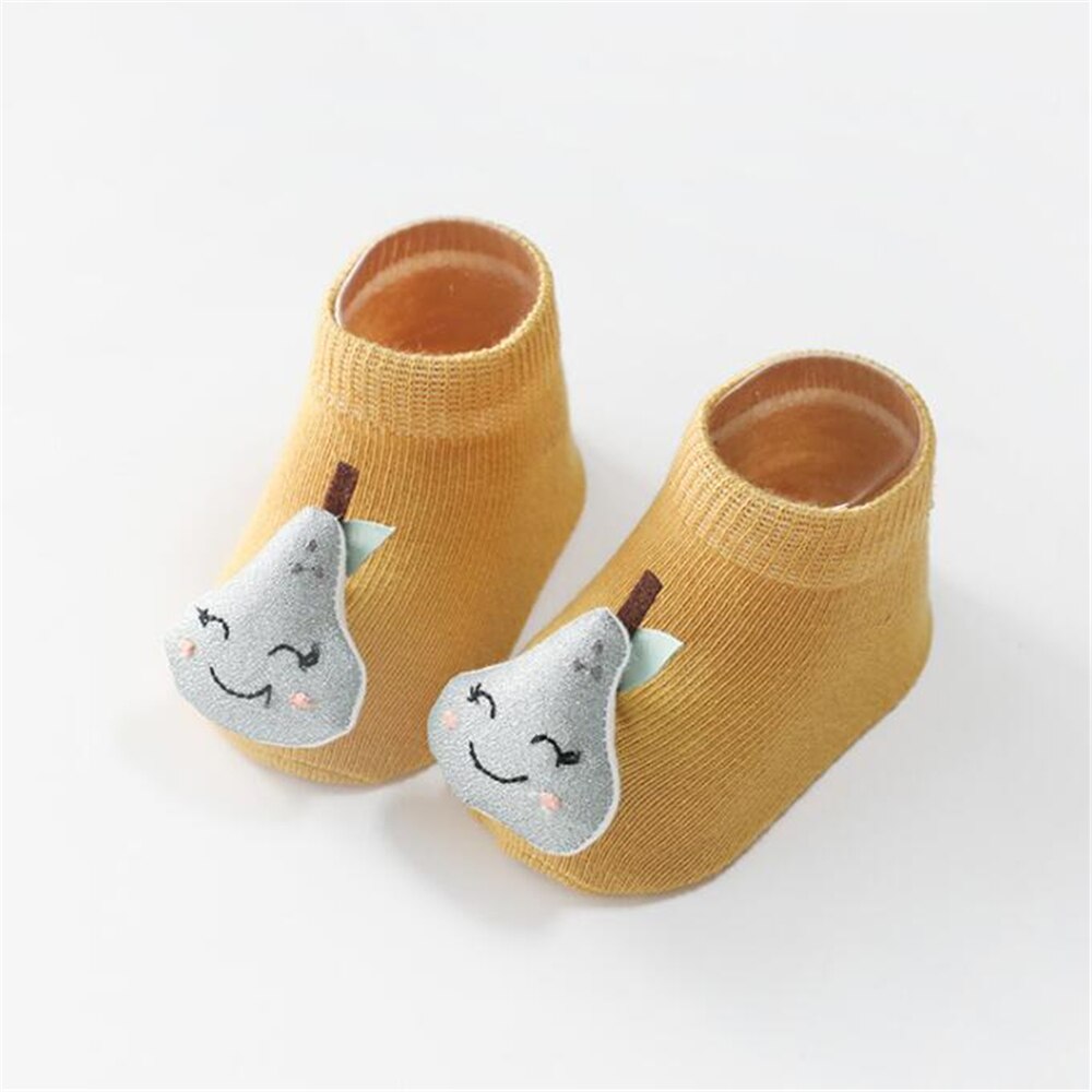 Baby Socks Cartoon Animal Newborn Cotton Socks Anti Slip Floor Socks Autumn Winter Socks for Children Baby Boy Girl Infant Socks: Pear