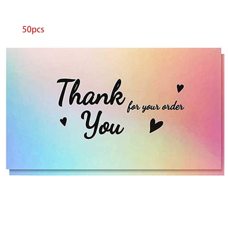 50pcs Heart Great Taste Thank You Card Thanks Greeting Card Appreciation Cardstock for Sellers Shop: 12