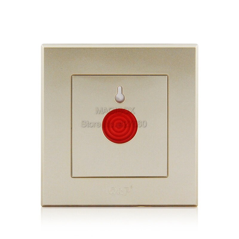 Gold Color Emergency Alarm Button 86*86mm Fire Alarm Emergency Switch Alarm Access Control Switch with Key