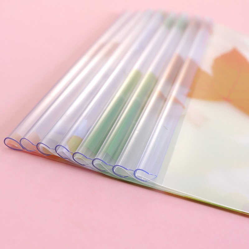 12pcs Lovely Soft Transparent PP A4 File Organizer Filling Bag Report Cover Cute Book Cover Document Holder File Folder