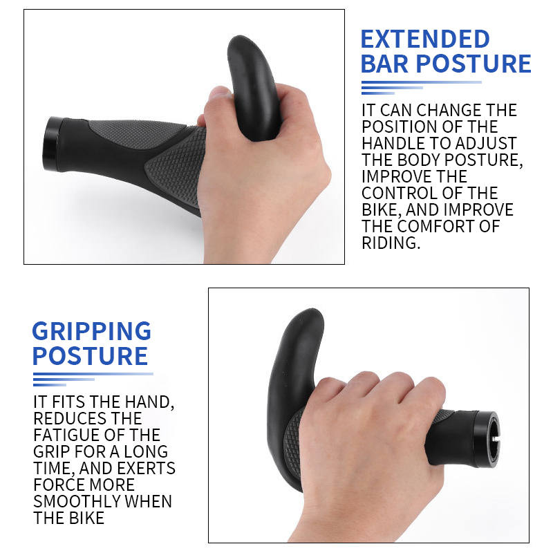 Bucklos Ergonomie Fietsgrepen Breder Fietsstuur Grip Hoorn Vormige Mtb Grepen Verlengde Bar Fietshandvat Accessoires