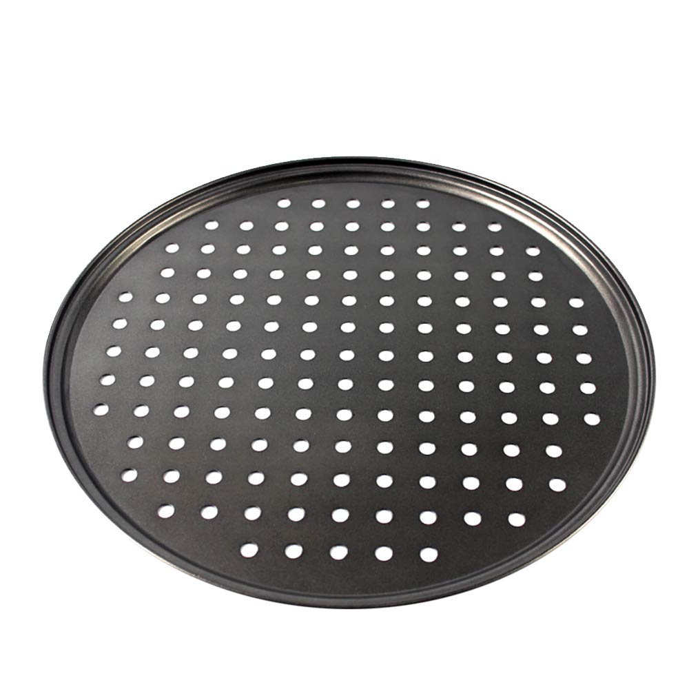 Zwart Koudgewalste Plaat Pizza Pan Bakplaat Met Gaten Non-stick Pizza Pannen Non-stick Pizza Bakken set Gaten Pizza Trays