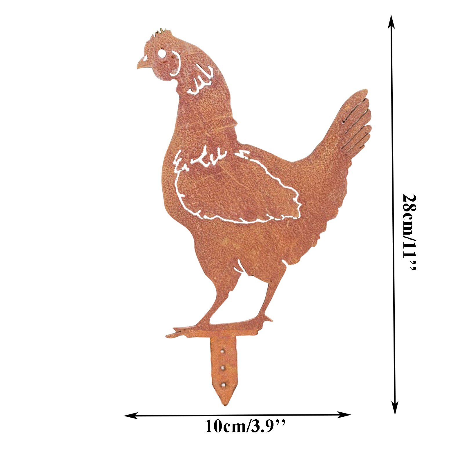 Chicken Decorative Stakes Garden Art Decor Exterior Metal Hen Pecking Farm Animal Garden Stake Yard Art Ornament Jardineria: D