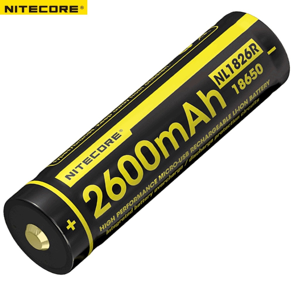 Nitecore NL1826R 2600 mah 3.6 v Micro-USB Oplaadbare Li-Ion 18650 Batterij met Poort Opladen