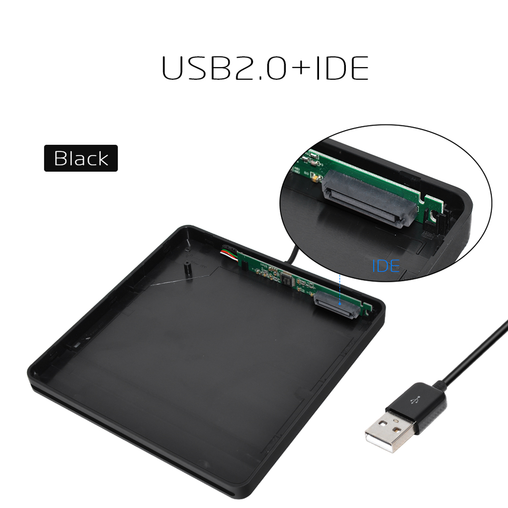 Unidad óptica IDE de 9,5mm, carcasa de DVD RW con USB 2,0, ranura externa en DVD, supercarcasa para Macbook Notebook ECD018