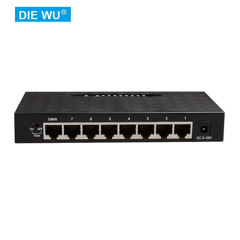 TXE099 8-Poort Gigabit Ethernet Onbeheerde Switch Thuis Netwerk Hub, Kantoor Ethernet Splitter, plug-En-Play Met Vlan Switch