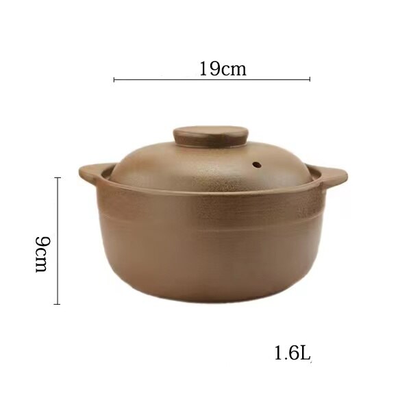 0.8L 1.2L 1.6L Braadpan Klei Braadpan Hittebestendige Huishoudelijke Open Vuur Ongeglazuurde Stoofpot Soep Pap