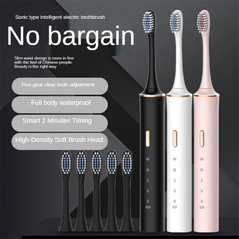 Elektrische Tandenborstel Voor Volwassenen Met Zachte Haren Automatische Tandenborstel, Oplaadbare Usb Ultrasone Stoom Tandenborstel
